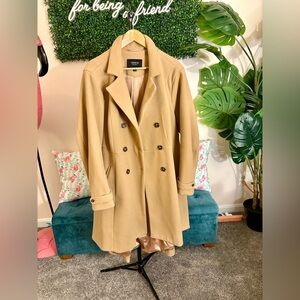Torrid Camel Double-Breasted Hi-Low Coat
